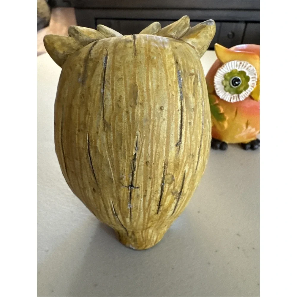 Owl Bobble Head Pumpkin Figurine + 2 Decoration Thanksgiving Fall Decor